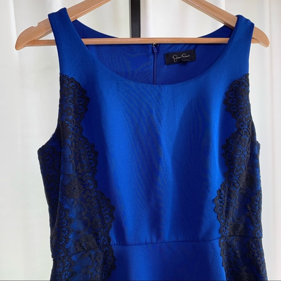 Jessica Simpson Black & Blue Sleeveless Cocktail Dress sz 10 - Picture 2 of 14